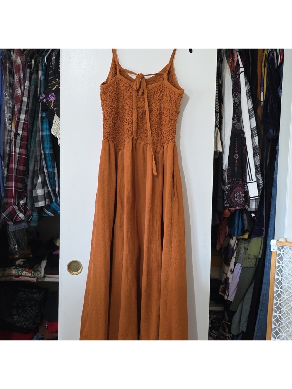 Free People Pumpkin Maxi Dress Boho size Medium - Picture 4 of 8